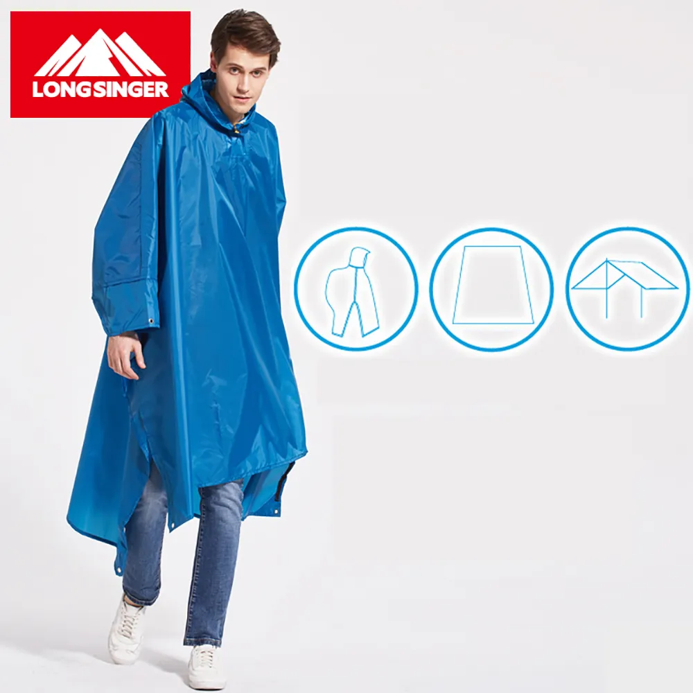 3 in 1 Tragbare Outdoor Wasserdichte Militärische Regenmantel Männer Regenmantel Frauen Markise Aus Dem Regen Motorrad Regen Poncho Picknick Matte 201202