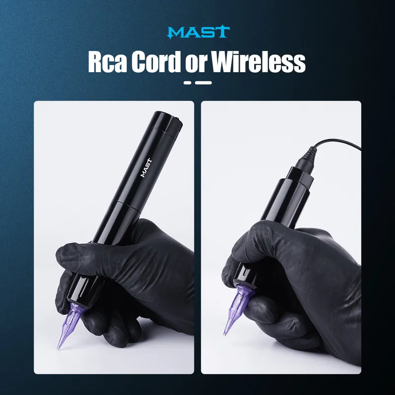 Direk Turu Y22 RCA Kablosuz Pil Dövme Kalemi Özel Mast Kablosuz Kalıcı Makyaj Makineleri 3 0mm Strok Dövme Makinesi 220228231515350