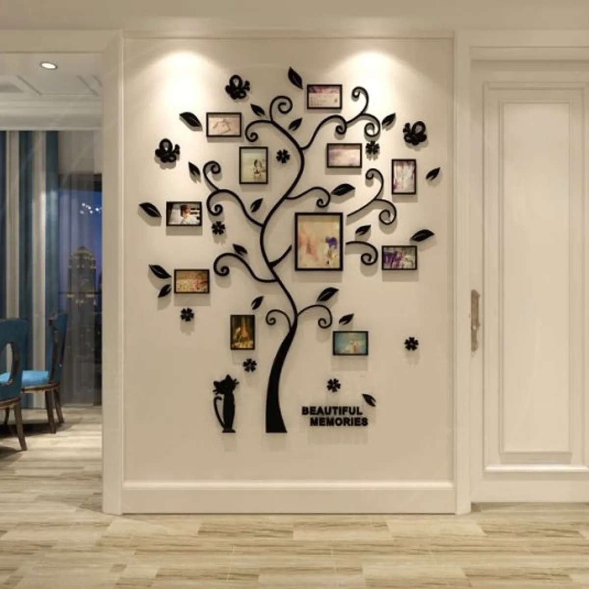 Avtagbar 3D DIY arcylisk familj po ram träd vägg klistermärke hem dekor rum konst bild dekaler affisch y200103