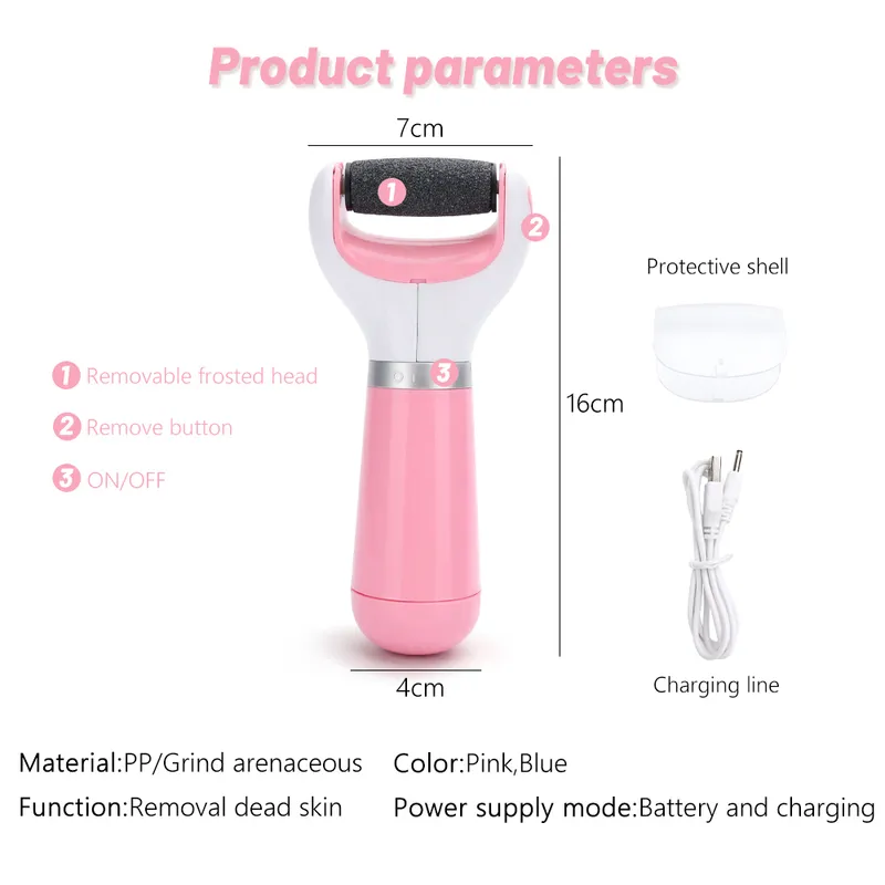 Multifunction Electric Remove Calluses Hardness Dead Skin Heels Grinding Pedicure Foot Grinder Pedicure with Replacement Roller 220301