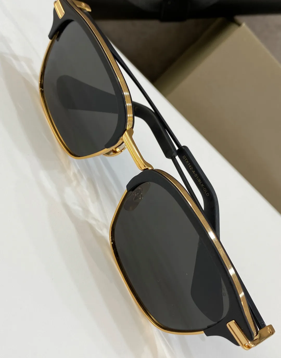 Lunettes de soleil pilote carrées noir mat or gris foncé lentille Sport lunettes de soleil pour hommes Sonnenbrille UV lunettes avec Box295D