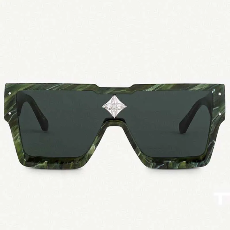 Üst Mens Güneş Gözlüğü Z1552W Klasik Yeşil Angular Çerçeve Basit Moda Alışveriş Kristal Dekoratif Lens Tasarımcısı Modeli Marka Glass309W