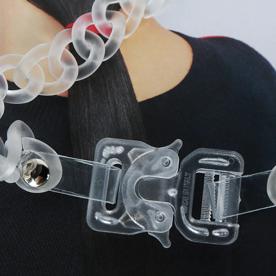 1017 Alyx 9SM Transparente Bracelets Men Mulheres Chain Chain Chain Alyx Bracelet de alta qualidade Segurança de plástico transparente F123204975