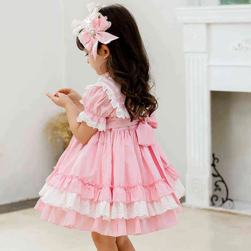 Baby meninas roupas espanholas crianças lolita princesa vestido de baile para menina aniversário Batismo vestidos de festa infantil fn012 g1218