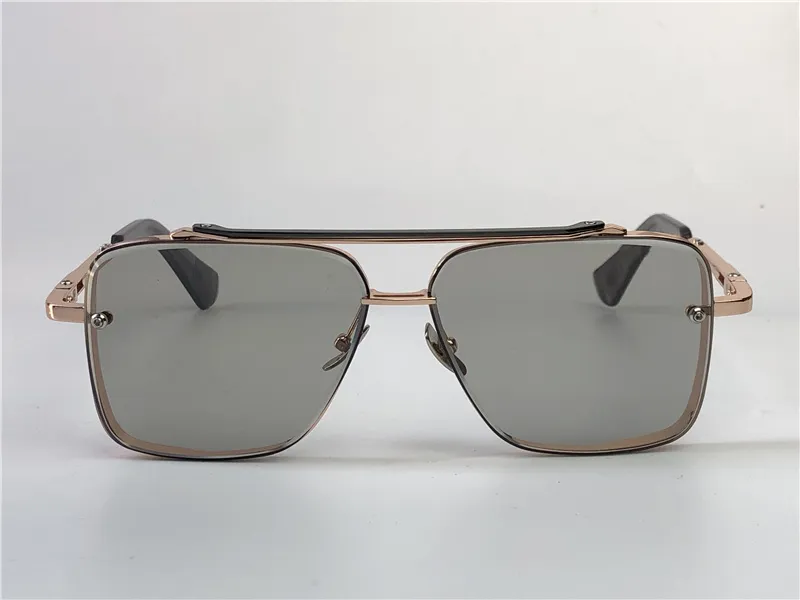 Okulary przeciwsłoneczne Mężczyźni design metalowe okulary vintage w stylu mody kwadratowy soczewki do cięcia bezczynnie UV 400 z case218m