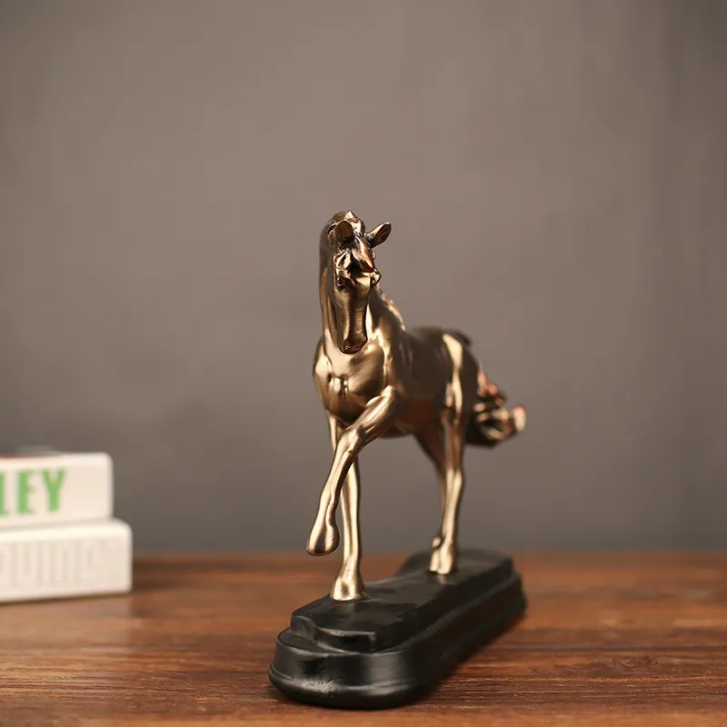 Heminredning harts koppar häst ornament artificiellt vin skåp hantverk heminredning tillbehör gåvor imitation djur figur lj200904