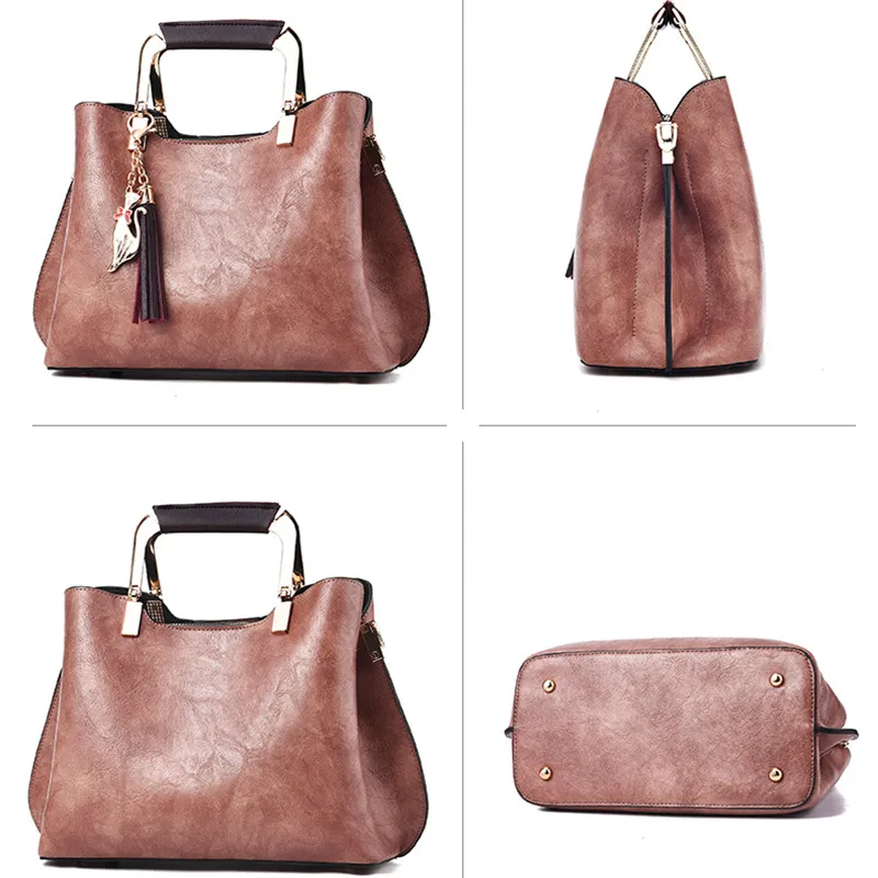 Bolso de mano HBP, bolso de compras, bolso de mano de piel sintética para mujer, bolsos de mano de gran capacidad, bolsos de hombro, bolsos, Color rosa