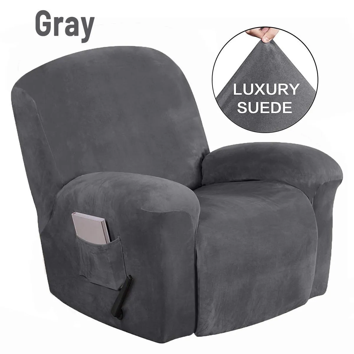 Suede All-inclusive Recliner Chair Cover Stretch Chair Waterproof Non-slip Slipcover Dustproof Massage Sofa Chair Seat Protector 2198J