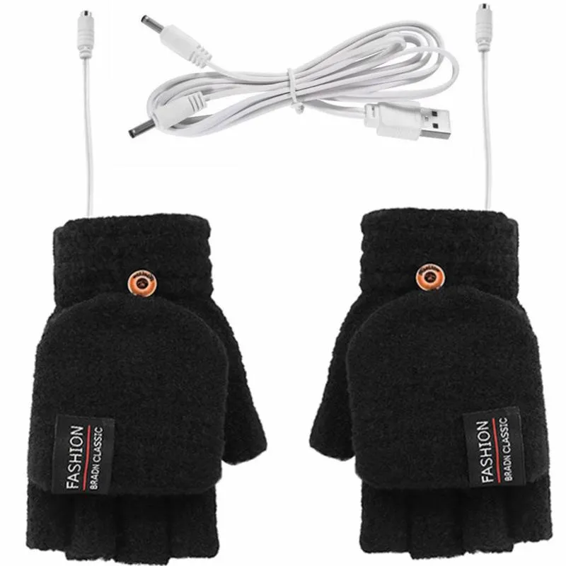 Gants d'hiver pour femmes gants en tricot-triple gants sans doigt