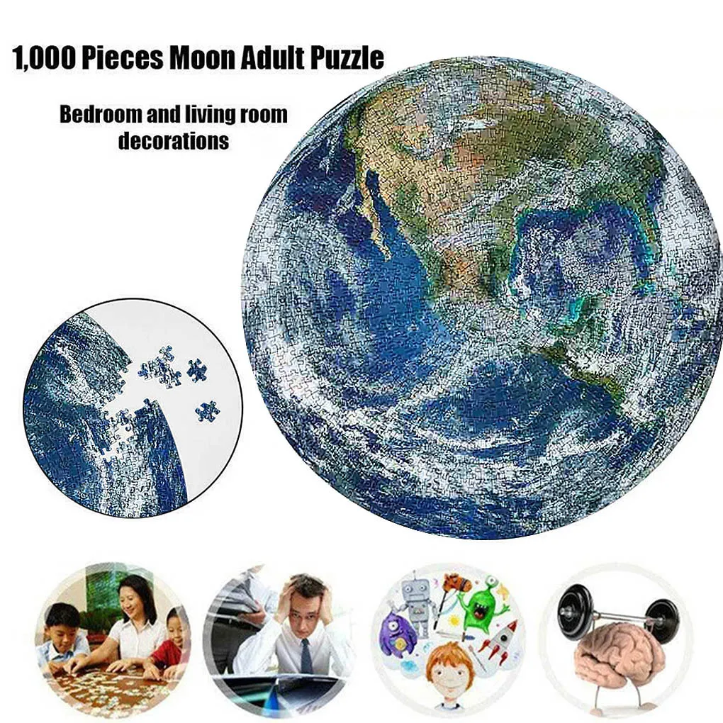 1000 pezzi / set colorato arcobaleno rotondo geometrico foto puzzle carta adulti bambini fai da te puzzle educativo ridurre lo stress giocattolo 201218