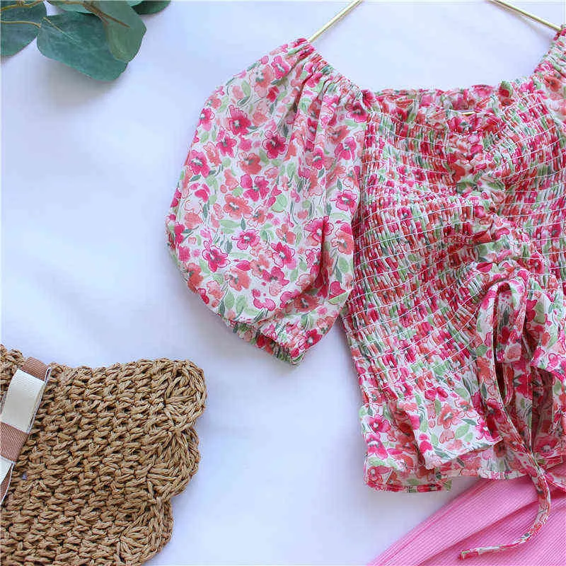 Hosen Mädchen Kleidung Set Baby Mode Sommer 2 stücke Casual Blumen Outfit für 2-8 jahre Kinder Urlaub Tragen G220310