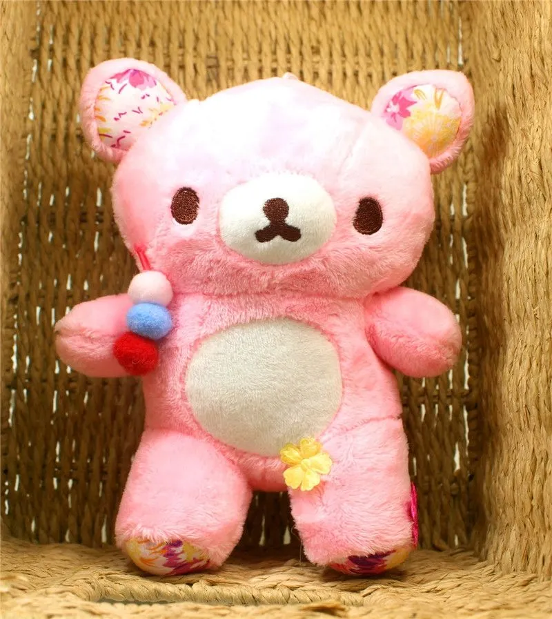 22 cm kawaii sakura rosa björn plysch leksaker rilakkuma björnar docka mjuka fyllda björn djur plysch leksak barn kudde flickor gåva9011451