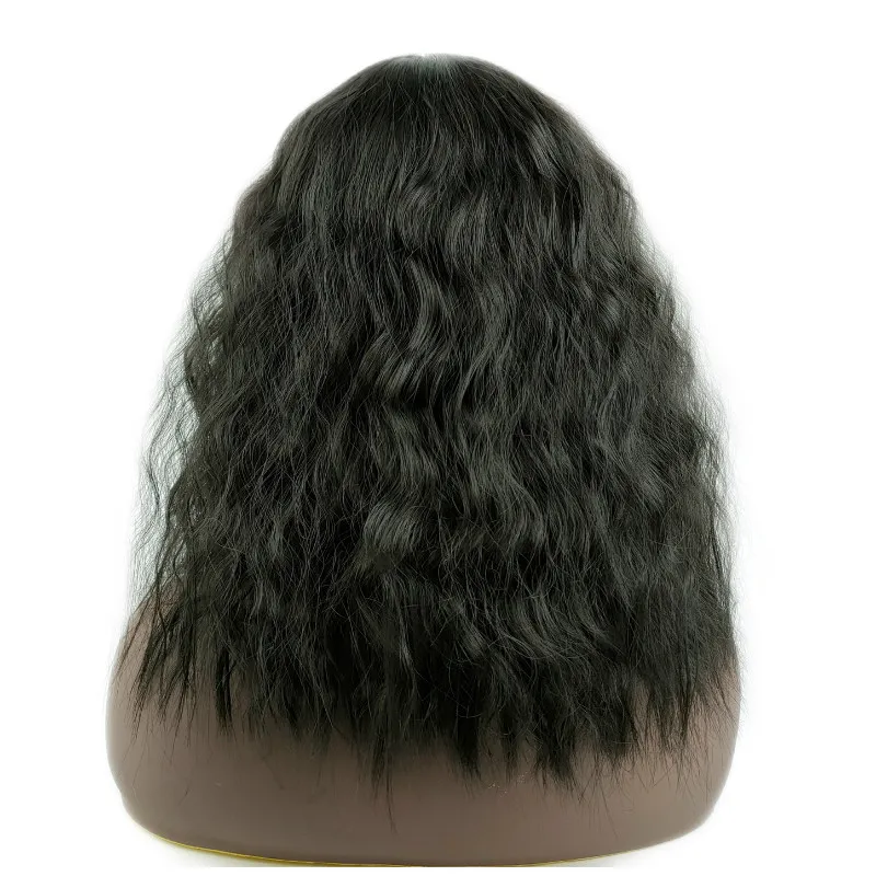 18 polegadas ondulada ondulada peruca sintética simulação cabelo humano perucas de cabelo para mulheres preto e branco pelucas para mujer k11