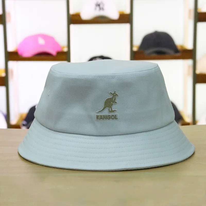 2020 Nuovo KANGOL ricamato cappelli a secchiello modello animale cappelli da sole ombra piatto top moda asciugamano cappello di stoffa viaggi di coppia A31456 C01264536