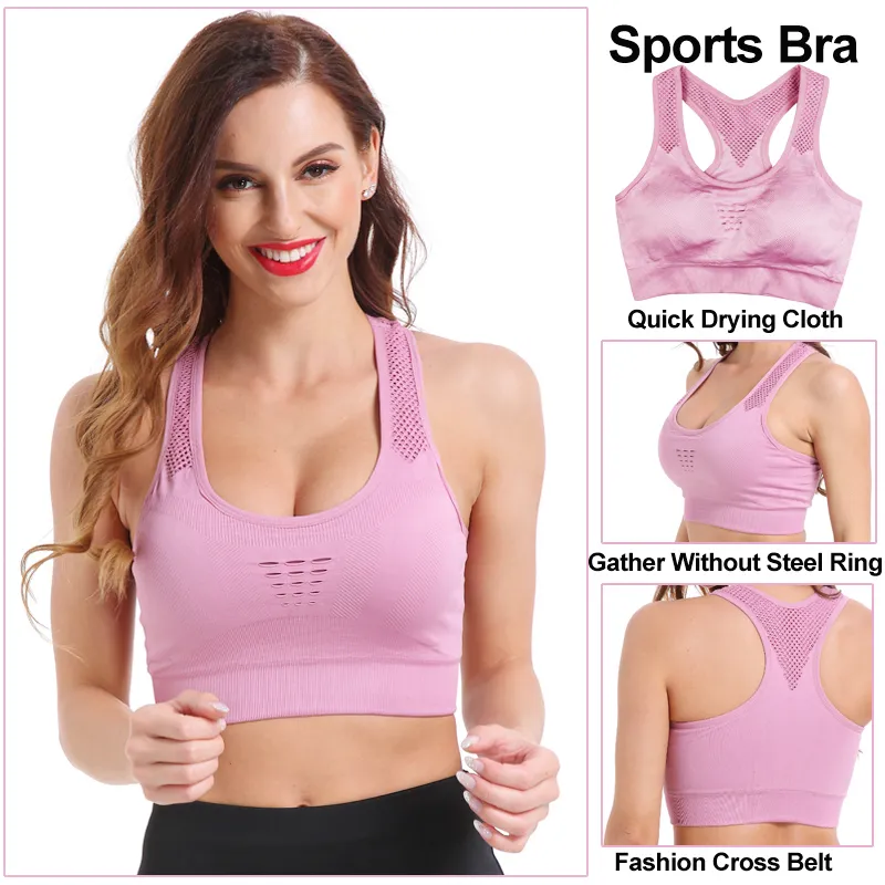 SEXYWG Top Atletico Corsa Reggiseno sportivo Yoga Reggiseno Allenamento Palestra Fitness Donna Senza cuciture Imbottito ad alto impatto Biancheria intima Canotte T200601