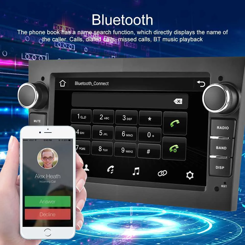 7 2 Din Android 10 Rádio do carro 4G 64G GPS Bluetooth Áudio Estéreo Espelho Link FM Autoradio Multimedia Player Para Opel Astra231o