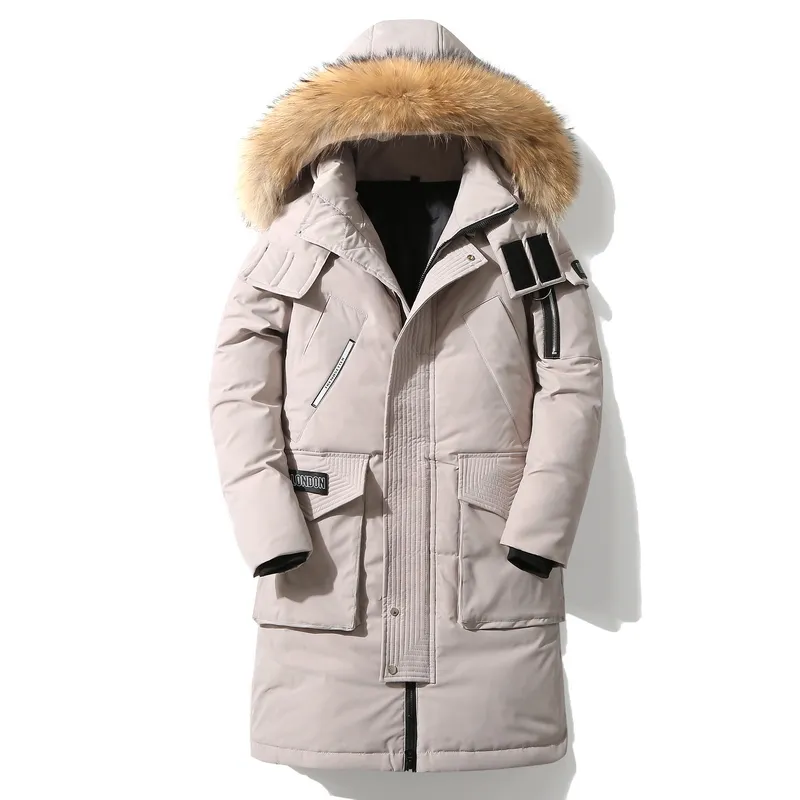 90% Down Jackets Nouvelle veste d'hiver pour hommes de haute qualité Vestes pour hommes avec col de fourrure amovible épaisse et chaude coupe-vent extérieur 201114
