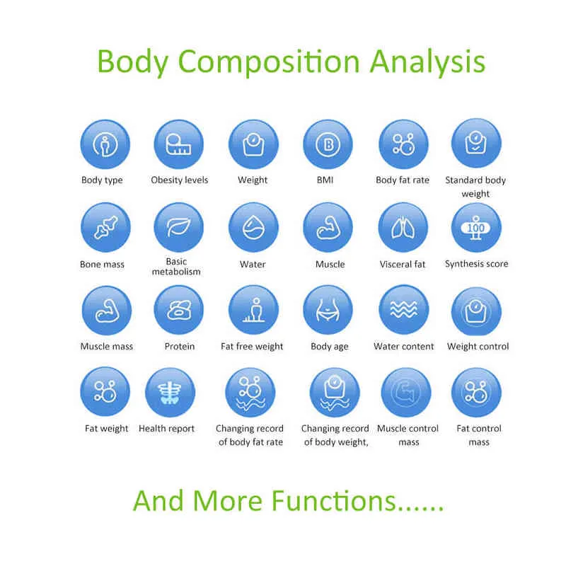 Multifunctionele intelligente lichaamsgewicht schaal BT4.0 elektronische digitale schaal met smartphone app body samenstelling analyzer H1229