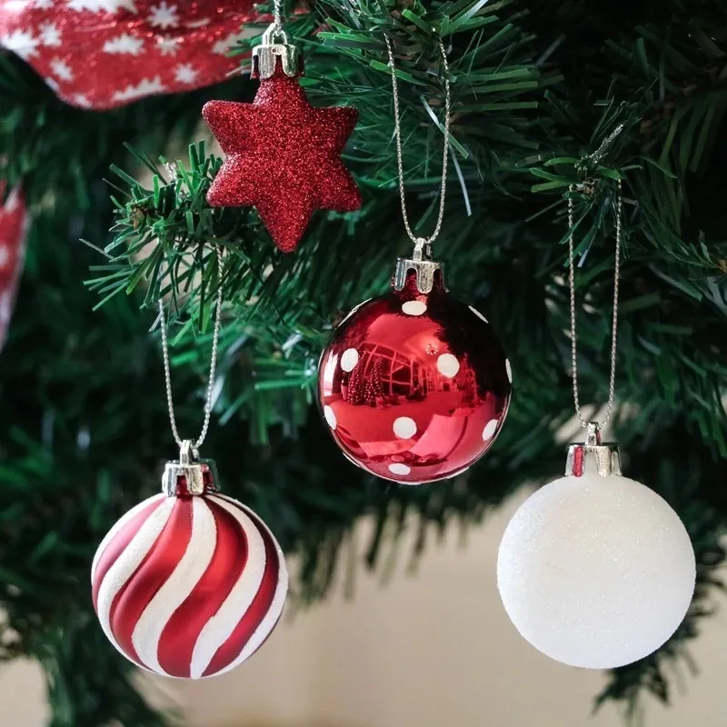 5cm décorations d'arbre de Noël boules de Noël ensemble suspendus boule pendentifs décoratifs incassables boules 201128
