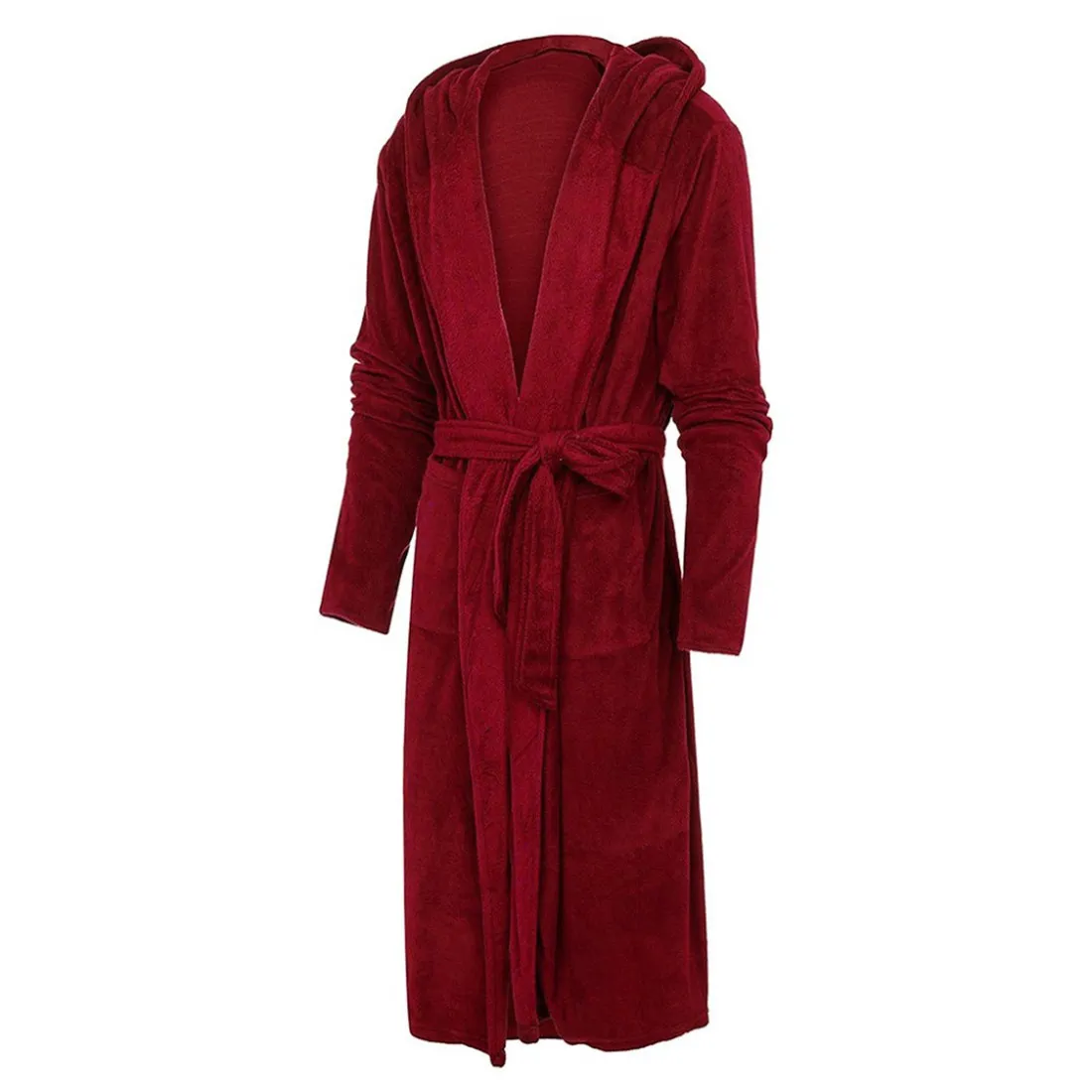 Jodimitty Casual Hommes Peignoirs Flanelle Robe À Capuche À Manches Longues Couple Hommes Femme Robe En Peluche Châle Kimono Chaud Mâle Peignoir Manteau 201111