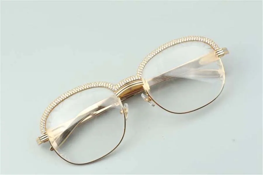 20 occhiali da vista con aste in acciaio inossidabile di alta qualità con montatura sopracciglia con diamanti di fascia alta 1116728-A Taglia 60-18-140mm256F