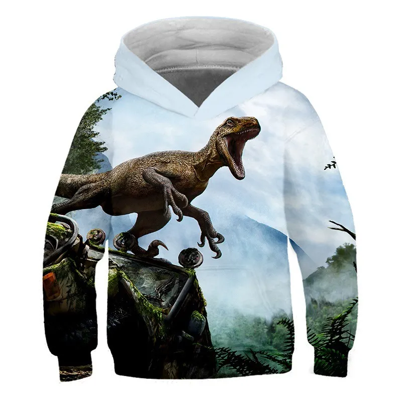 Jongens coole dinosaurus patronen 3d hoodies herfst tiener kinderen dieren hoodie infantil peuter boy girls kostuums sweatshirt kleding lj201128