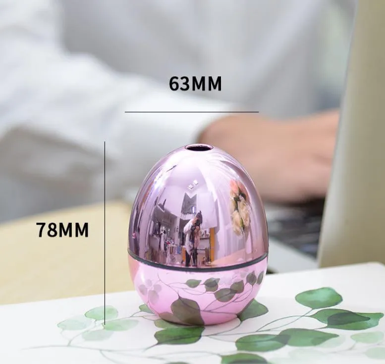 USB Portable Desktop Egg Air Humidifier Essential Oils Diffusers Mist Air Humidifier For Home Office Bedroom Baby Room Car Metalic2362