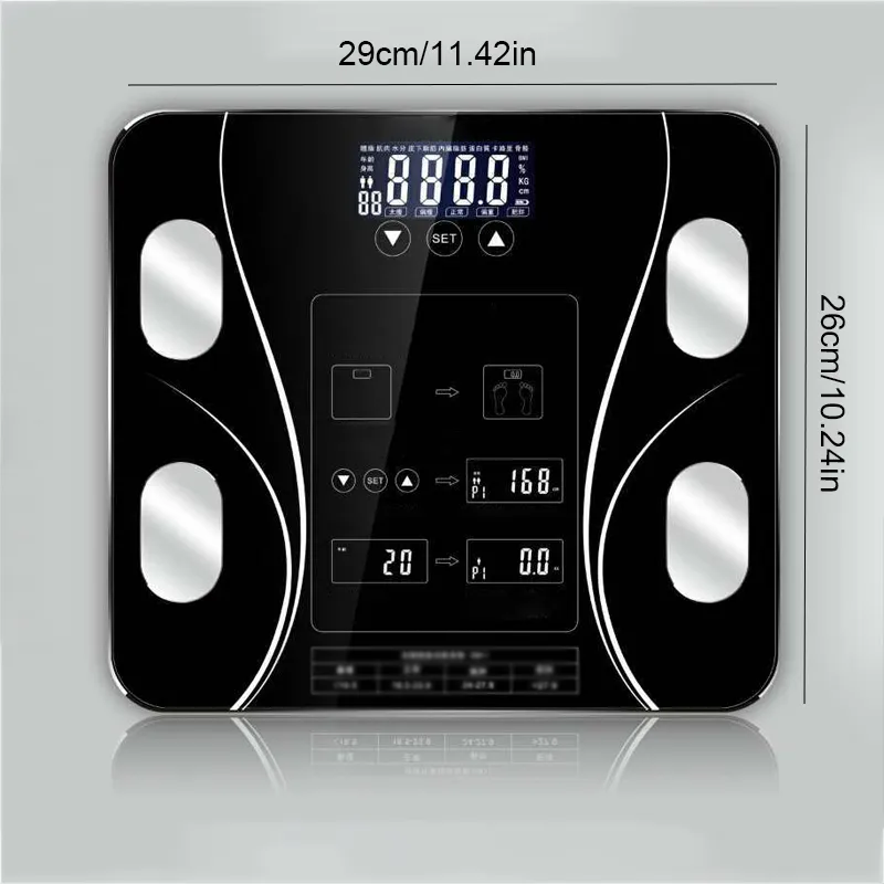 Bathroom Body Fat Scale BMI Scales Smart Electronic Scales Bath Scale ...