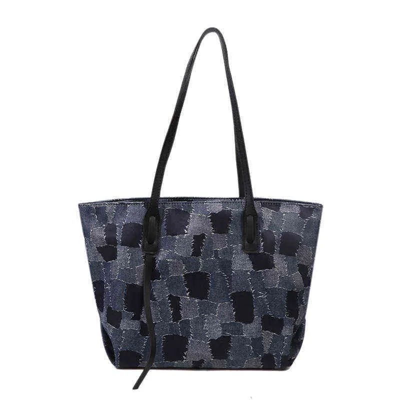 Boodschappentassen vintage stijl handtassen vrouwen plaid print tas tas grote capaciteit schoudertas voor vrouwen ol dames handtassen student boektas 220310