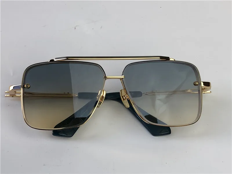 Solglasögon män design metall vintage toppglasögon mode stil fyrkant skärning lins ramlös UV 400 med case285s