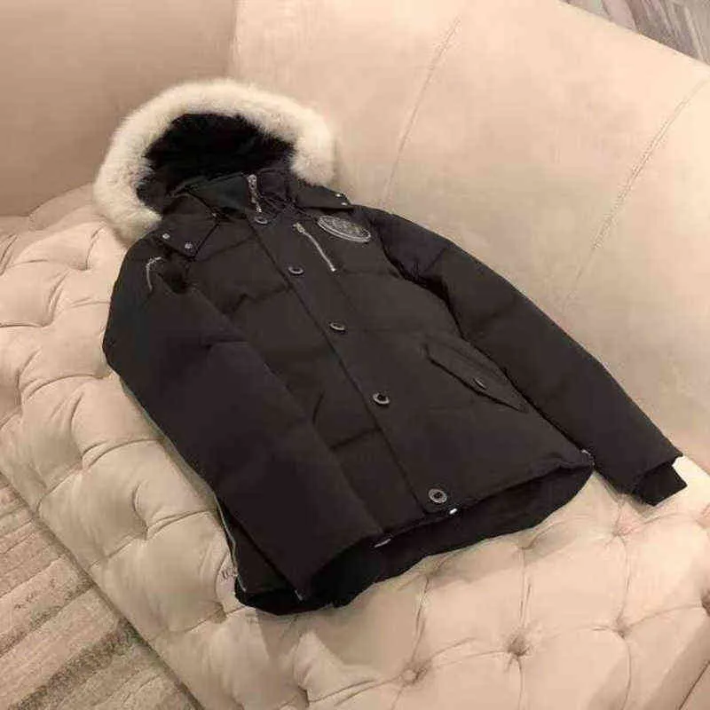 High Quality Real Fur Mens Canadian Moosen Kncks 3Q Parka Goose Down Jacket Warm Outerdoor Coat Windproof Extreme Weather 211228