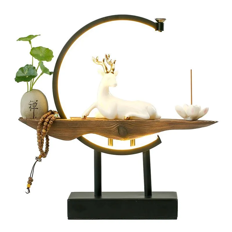 White Deer Backflow Incense Burner Waterfall Incense Holder Furnace Ceramic Censer With Incense Cones1870540