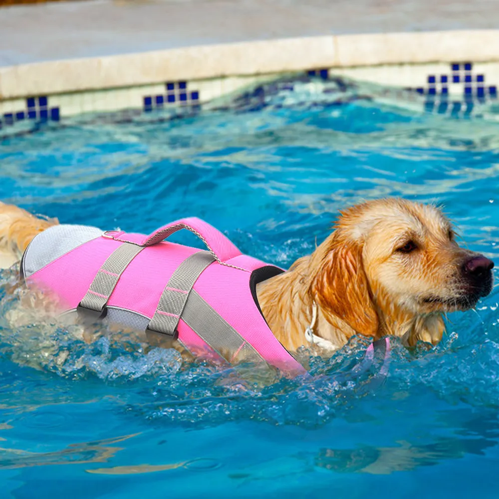 Justerbar husdjurshund simning livjacka flythjälpen byte float Vest Saver Dogs Shark Pets kläder #15 y200917312f