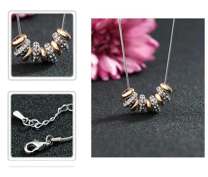 Colliers de perles plaqués platine et or 18 carats, véritable cristal autrichien, collier de Costume à la mode, bijoux B13313P