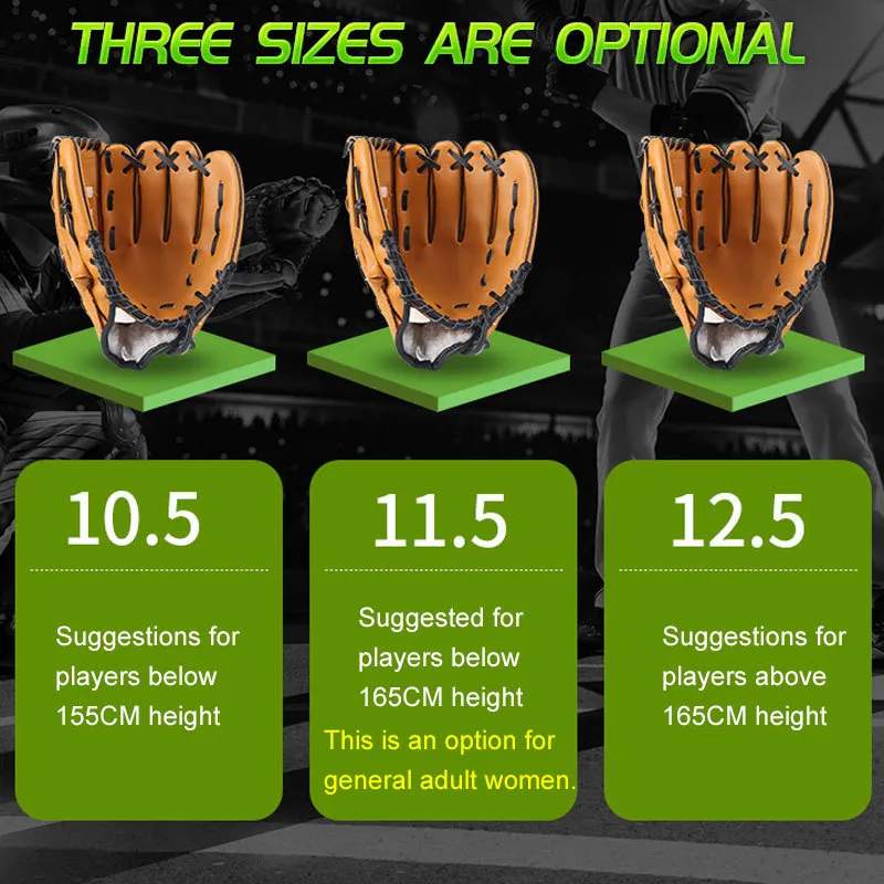 Outdoor Sports Three colors Baseball Glove Softball Practice Equipment Size 10.5/11.5/12.5 Left Hand for Adult Man Woman Train Q0114
