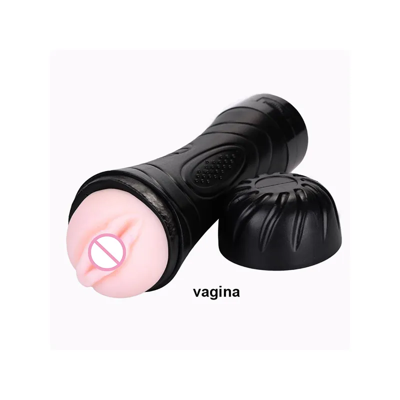 Manlig vibrerande onani cup artificiell silikon realistisk vagina fitta mun suger dra åt sexleksaker för män 2012029215651