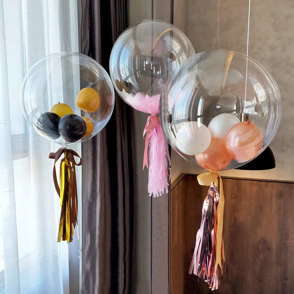 10 Stück 12 18 20 Zoll leuchtende transparente Bobo-Blasenballons Weihnachten Hochzeit Ehe Geburtstag Partydekorationen Luftballons Y0107297J