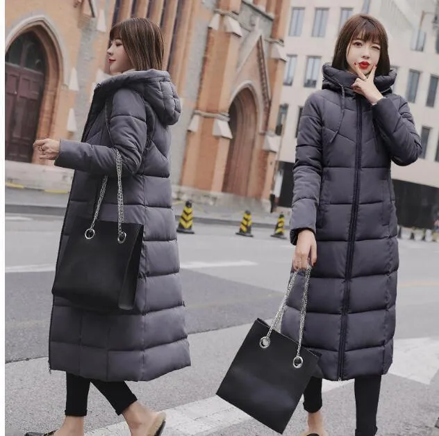 Добавить длинную хлопковую куртку для женщин зимней корейской версии модного хлопкового куртки для женщин 201027
