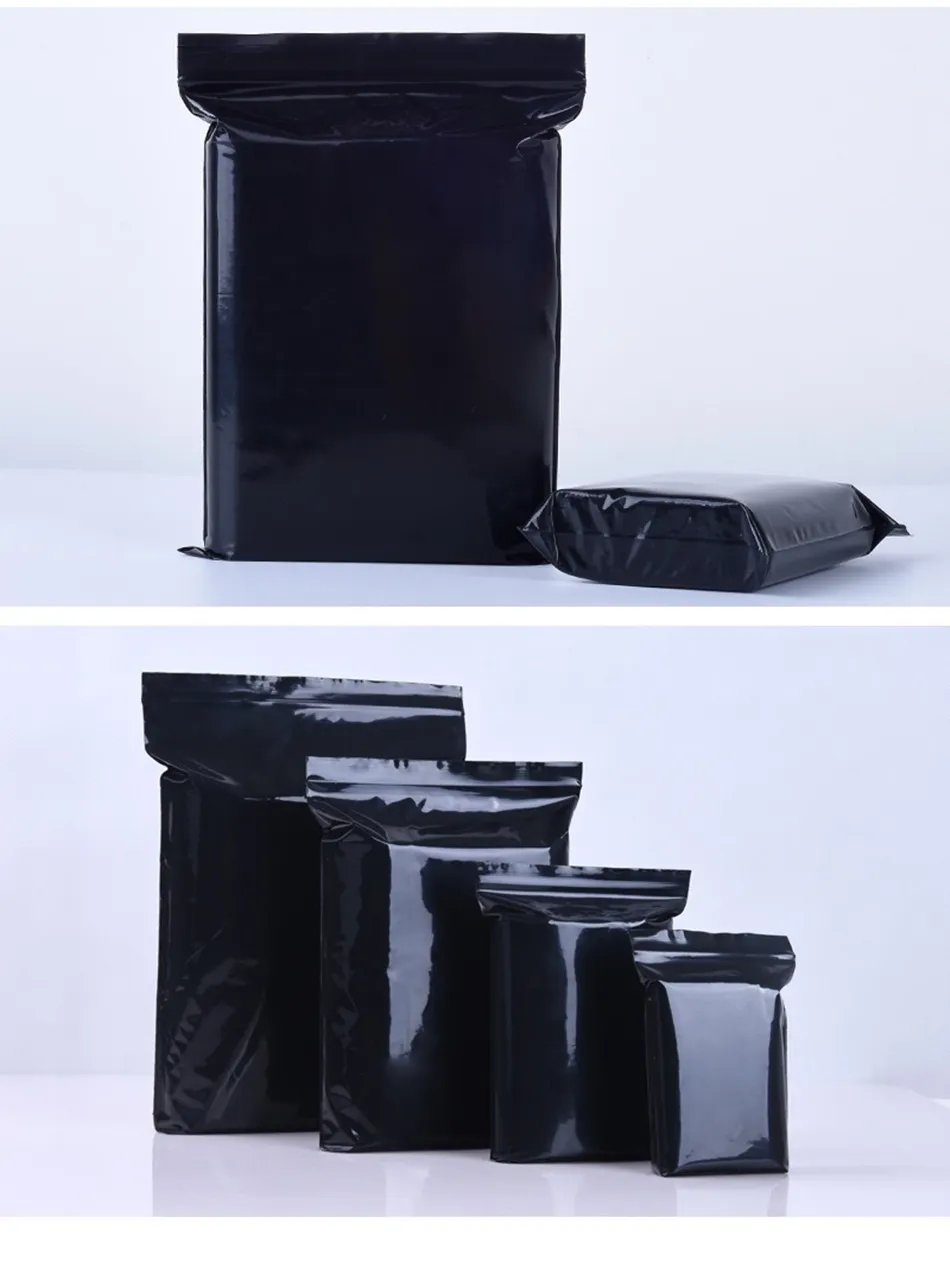 Стобан 100 шт. Черный Zip Lock Plastics Bags Reclosable Ювелирные Изделия Пищевая Подарочная упаковка Сумка для хранения