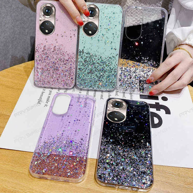 Shiny Bling Glitter Star Clear Soft Phone Case Cover for HUAWEI HONOR 50 / 50 Lite 50Lite / Nova 9 W220312