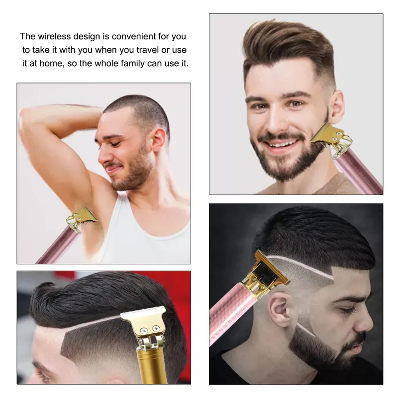 男性用のクリッパーバーバープロフェッショナルトリマー髪のひげ充電可能な電気レザーシェーバーマシンカットヘアカットコードレス220216