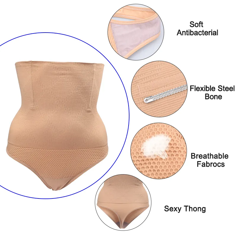 Femmes Taille Haute Butt Lifter Body Shaper Sexy String Sous-Vêtements Taille Formateur et Tummy Hip Control Culotte Bum Lifter Shapewear LJ200814