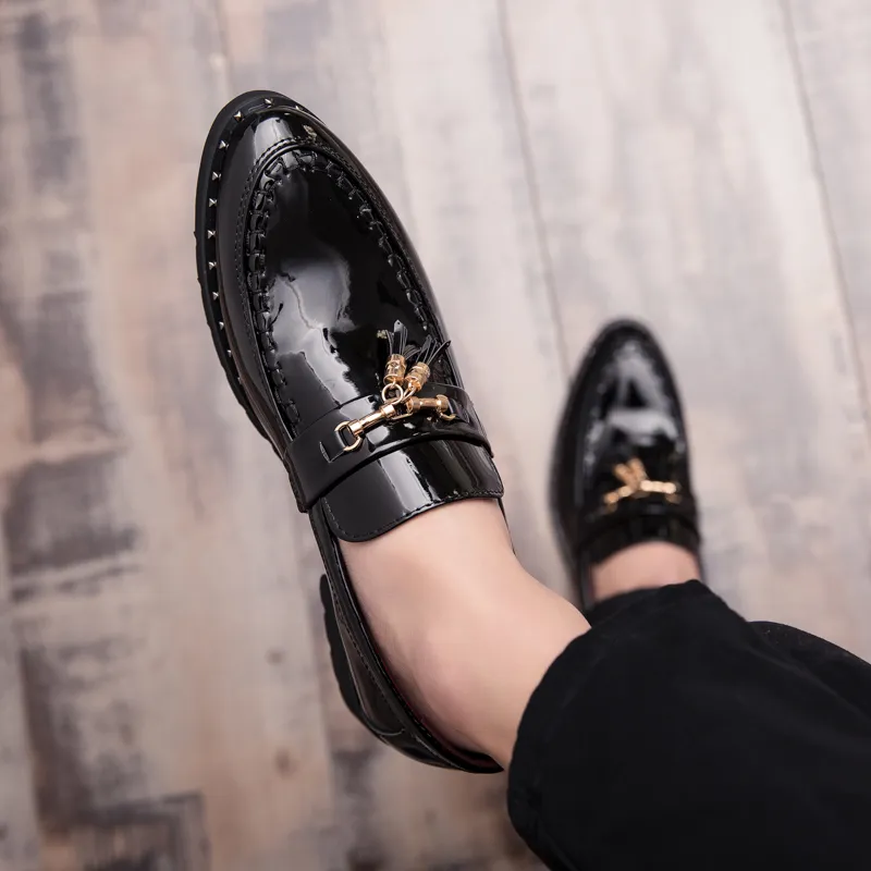 Fatti a mano di lusso italiano Oxford nappa scarpe basse mocassini neri scarpe da uomo scarpe casual da uomo formale