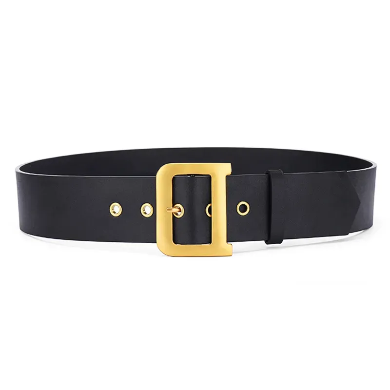 Designe Echt lederen riemen heren damesmode eenvoudige riem dames breed 5,5 cm grote letter gouden gesp tailleband voor meisje geen Box218o