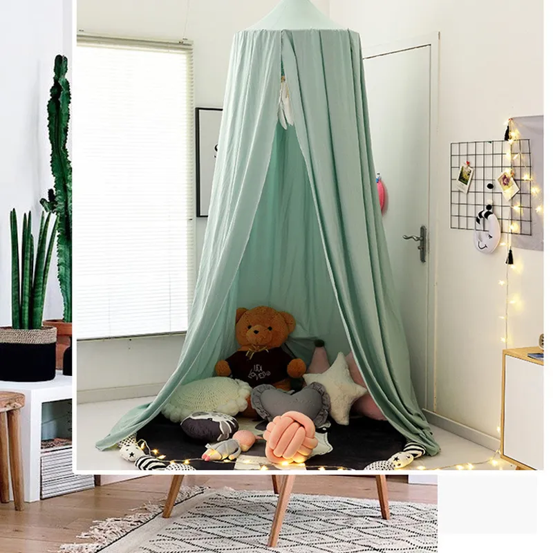 Mosquito Net for Crib Girls Princess Hung Dome Bedding Baby Bed Canopy Tent Curtain Room Decor 220225