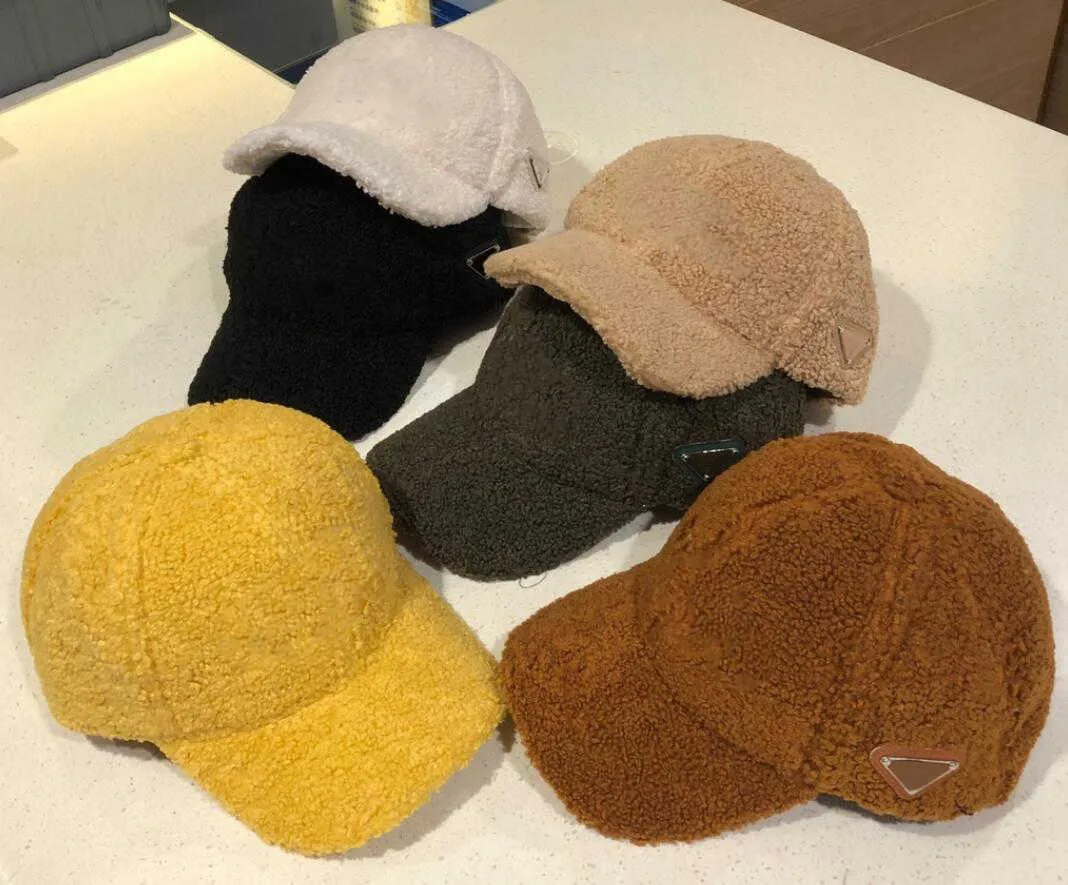 Hip Hop Ball Caps für Herren Damen Winter Designer Kaschmir Baseballmütze Mode Straßenmütze Mützen Warme Pelzmützen 6 Farben Hohe Qualität