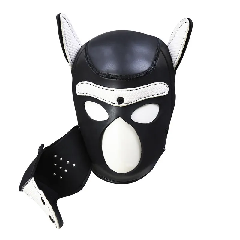 Fetish Gay Puppy Play Rubber Hood Adult Games Dog Slave Full Head BDSM Bondage Mask Erotic Cosplay sexy Toys for Men