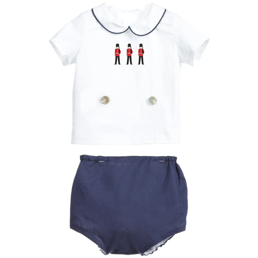 夏のスペインの男の子ブティック服セットベビー刺繍服スーツ幼い誕生日洗礼スーツホワイトシャツショートパンツY25078233