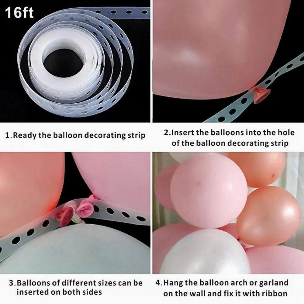 127 stücke Rosa Ballon Bogen Girlande Kit Weiß Rosa Gold Konfetti Latex Ballons Baby Dusche Hochzeit Geburtstag Party Dekorationen T200524