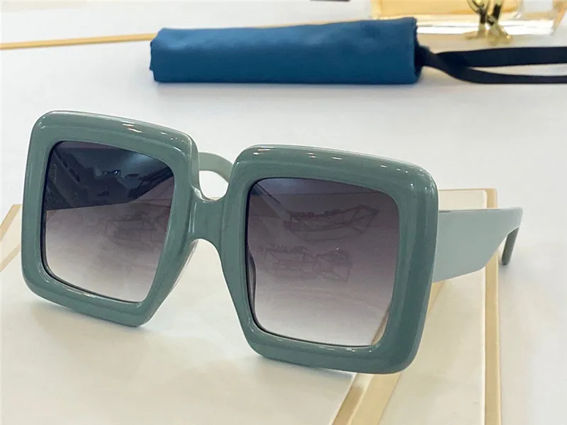 Luxo- designers femininos óculos de sol 0783s Big Square Plank Glame Glasses Summer Style Wild Mint Mint Green Color Frame UV400 Protec2630